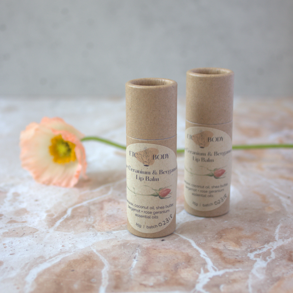 Rose Geranium + Bergamot Lip Balm