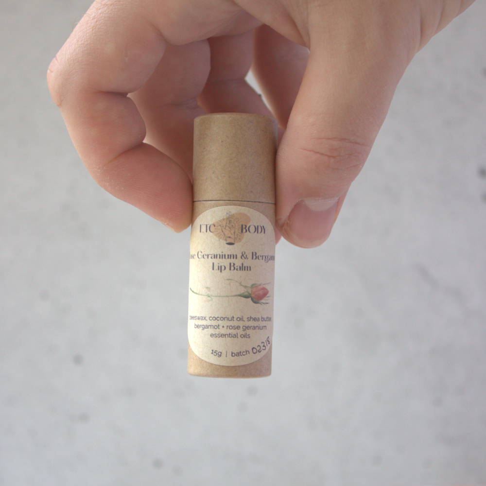 Rose Geranium + Bergamot Lip Balm