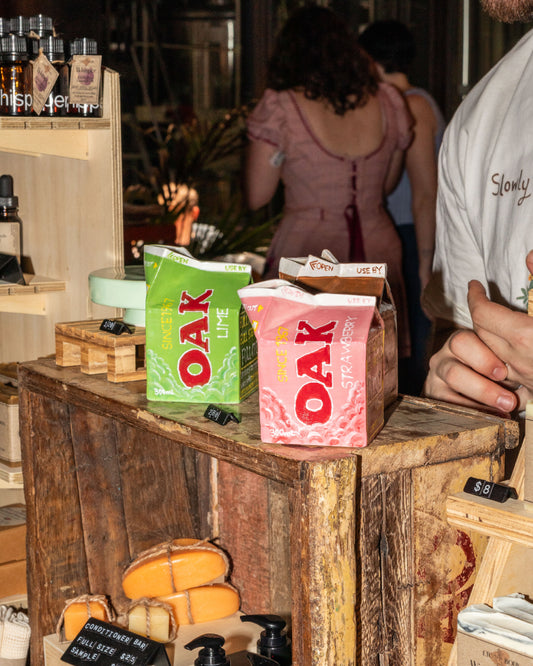 Ceramic Strawberry Oak Milk Carton