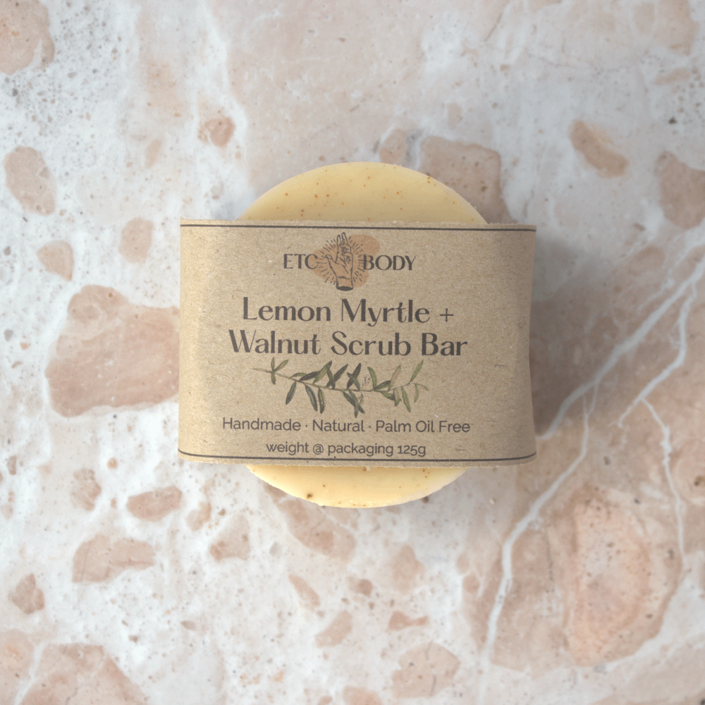 Lemon Myrtle & Walnut Scrub Soap
