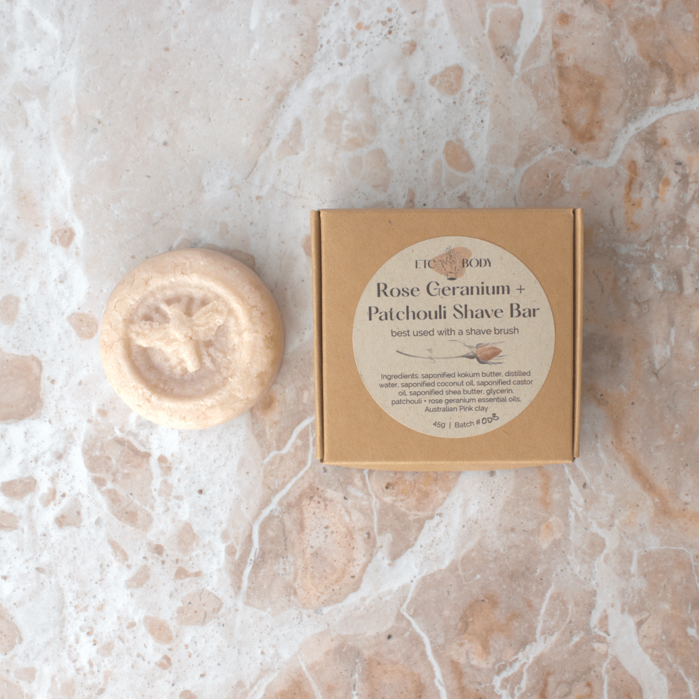 Rose Geranium + Patchouli Shave Bar
